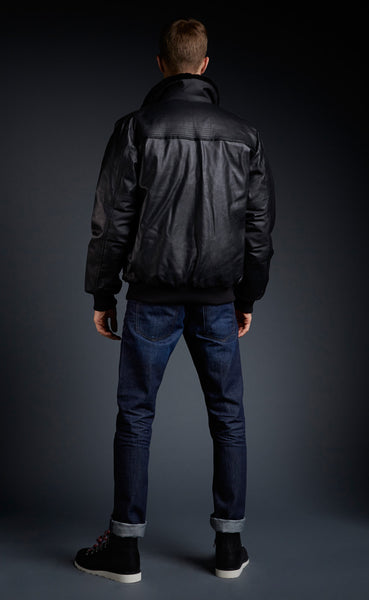 Oaklands Leather Bomber Black